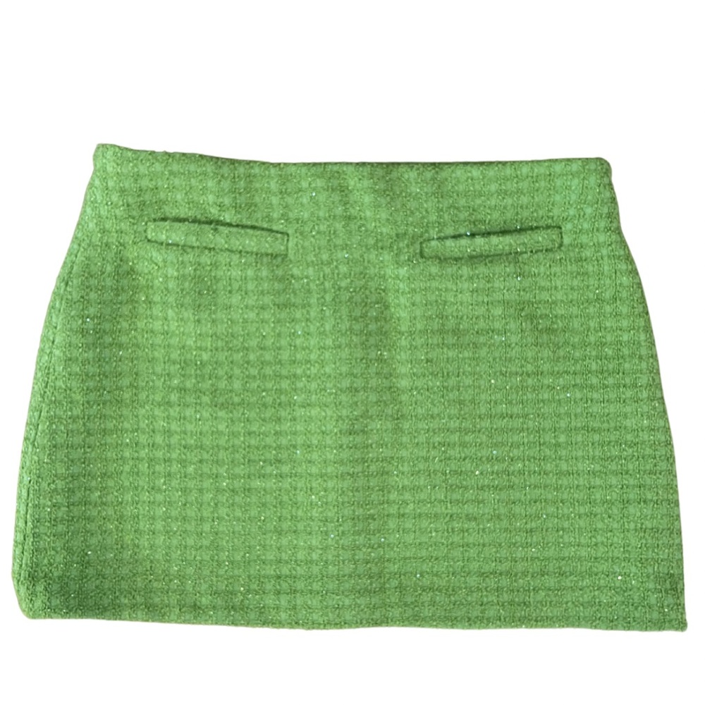 Alexia Admor Green Tweed Mini Skirt Size 12